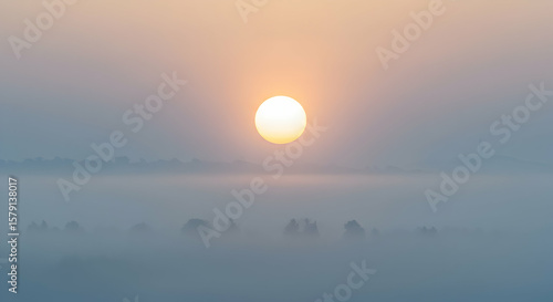 Wallpaper Mural Misty Sunrise Over Serene Landscape Tranquil Dawn Torontodigital.ca