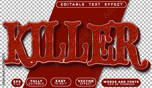  Killer Crime Danger Mystery Fear Suspense Editable Vector Text File