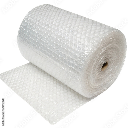 Roll of bubble wrap isolated on transparent background  
