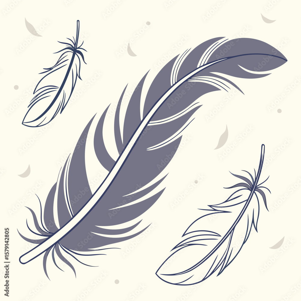 Obraz premium Elegant feathers in a soft artistic design available as a png with transparency