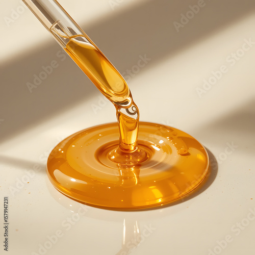 Wallpaper Mural A pipette dropping golden brown liquid Torontodigital.ca