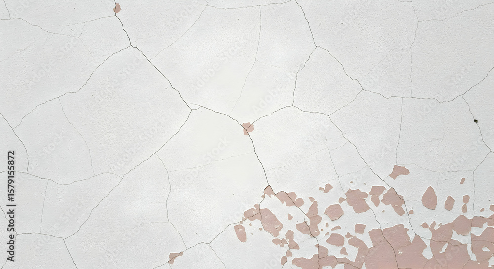 Obraz premium Cracked White Wall Texture Background Design Element