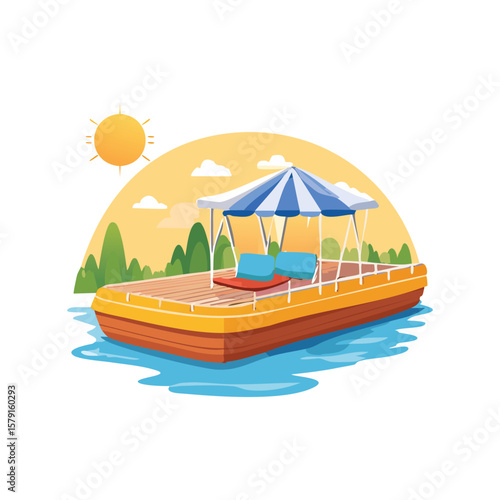 Simple Illustration Party pontoon