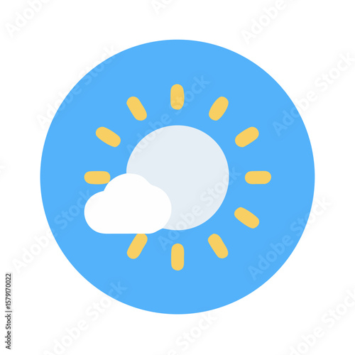 A partially cloudy day with the sun breaking through in an icon