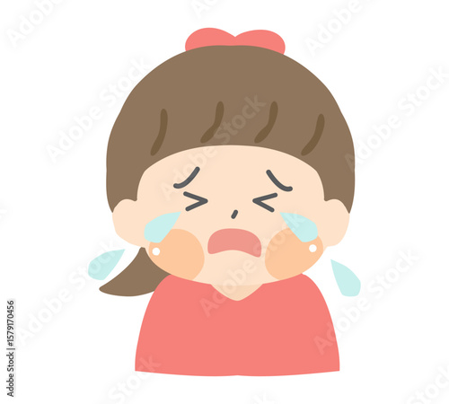 泣いている幼い女の子のイラスト