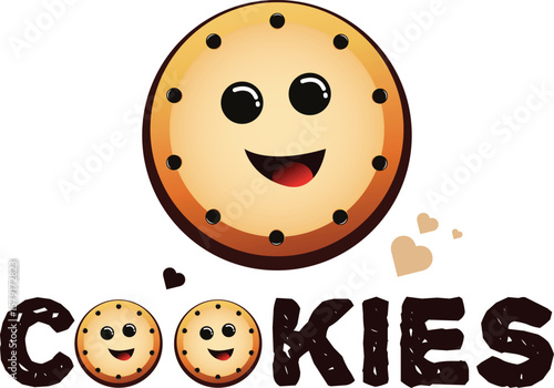 Cookie with crumbs logo vector art