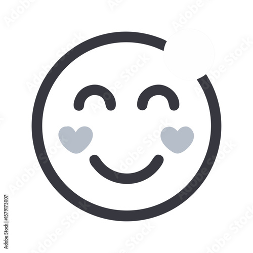 Cute heart eyes emoji face with a white notification indicator icon