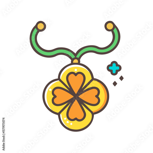 A charming four leaf clover amulet or pendant for good luck