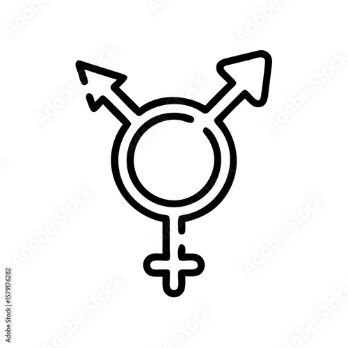 Transgender symbol in minimalist line art style representing equality  