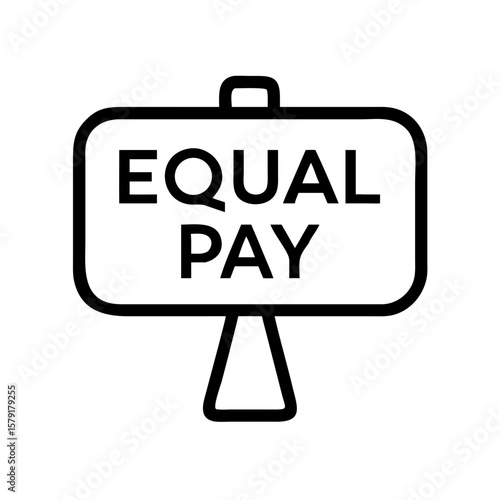 Equal pay sign representing the concept of icon, tolerance, equality  