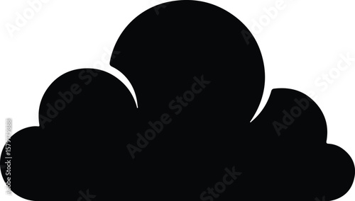 Silhouette cloud simple overcast weather forecast vector illustrator