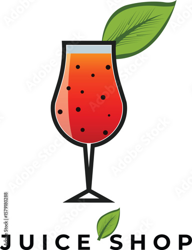 juice and drinks cafe logo vector art 