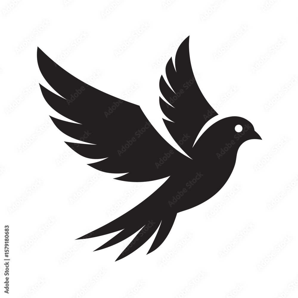 Obraz premium Canary In Mid Flight Open Wings Silhouette