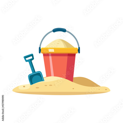 Sand Shovel and Pail Isolated on a Transparent Background