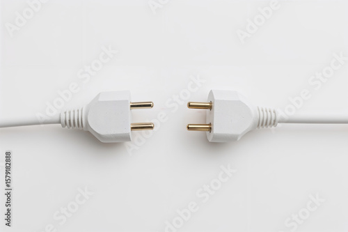 Wallpaper Mural Two Electrical Plugs Facing Each Other on White Torontodigital.ca