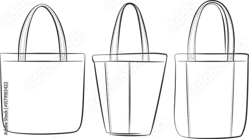 Tote bag mockup, blank shopping bag design, reusable eco-friendly fabric bag template, fashion accessory, carryall handbag illustration