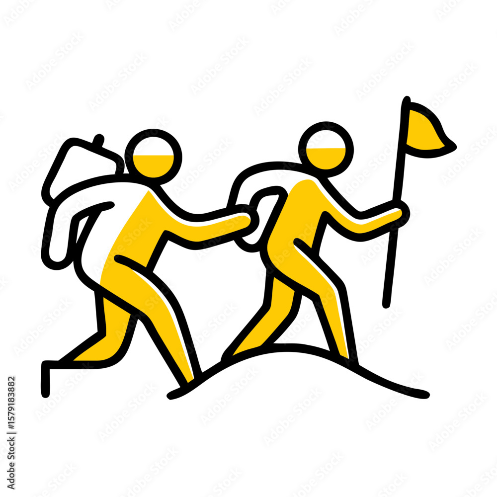 Fototapeta premium Adventure Team Illustration hand drawing icon for web and graphic design