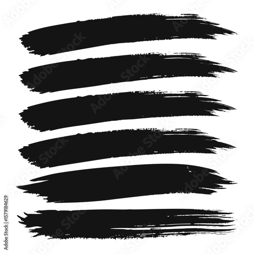Abstract Brush Strokes: Artistic brush strokes, rendered in bold black, offer a visually striking element that could serve as a textured background or dynamic design element.