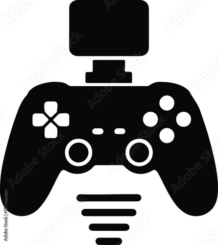Silhouette game controller modern design entertainment technology vector Illustrator