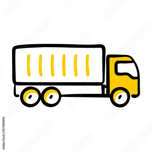 Cargo Truck Two Axles hand drawing icon for web and graphic design