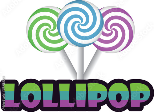 Lollipop swirl logo design vector art
