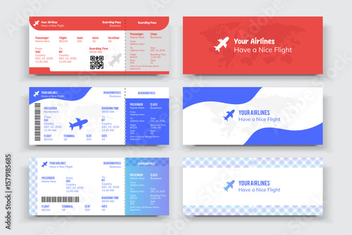 A Set Of Airways tickets and boarding passes  Bundle.