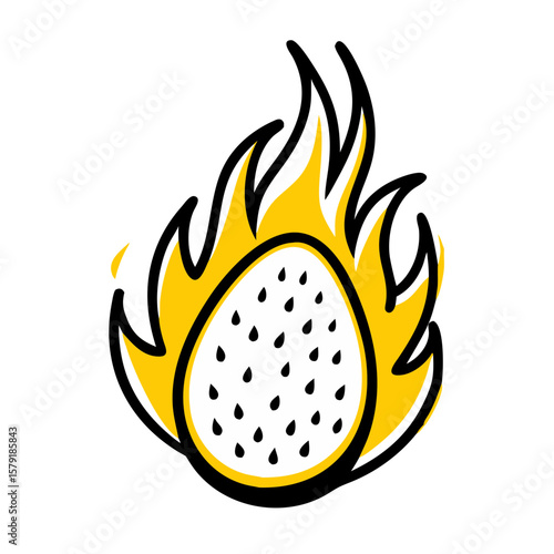Dragon Fruit hand drawing icon for web and graphic design