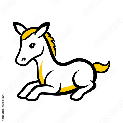 Foal hand drawing icon for web and graphic design