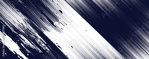 Dots halftone white \u0026 blue color pattern gradient grunge texture background. Dots pop art comics sport style vector illustration
