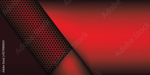 vector red background overlapping layer on dark space for background design. vector illustration eps 10.