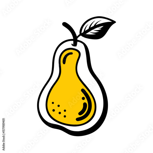 Pear hand drawing icon for web and graphic design