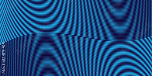 Blue lines in 3D perspective vector abstract background, dynamic linear minimal design, wave lied pattern in dimensional and movement.