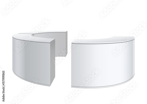 Promotion counter, Retail Trade Stand Isolated on the white background. MockUp Template For Your Design. Vector illustration.