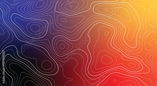 Topography themed landscape illustration showing detailed topographic contours, explorer-style grid overlays, and classic elevation mapping suited for nature posters, map-based graphics, or adventure 