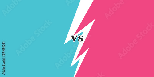 Modern versus battle background. Vs battle headline with lightning bolt. Competitions between contestants, fighters or teams. Vector illustration.
