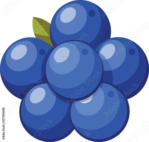 Fancy Cake Design Graphics Delicious Blueberries, Freshly Picked Cluster of Juicy Berries, Healthy Snack, Antioxidant-Rich Fruit