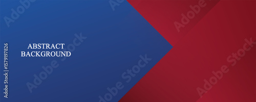 Abstract blue red banner geometric shapes background. Vector abstract graphic design banner pattern presentation background web template.
