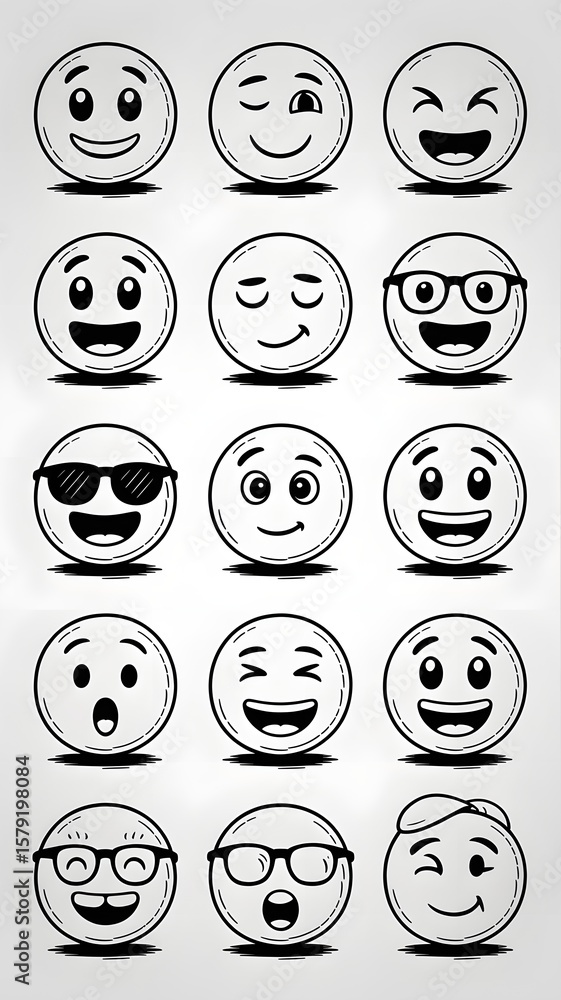 A group of cartoon faces A group of cartoon faces