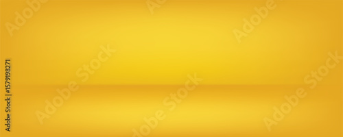 Studio backgrounds. yellow walls for photography space vector simple set with bright gradient spotlight