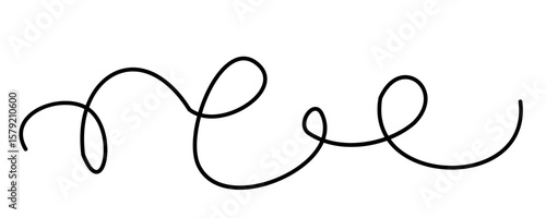 Hand drawn line loop vector illustration. Scribble abstract doodle line