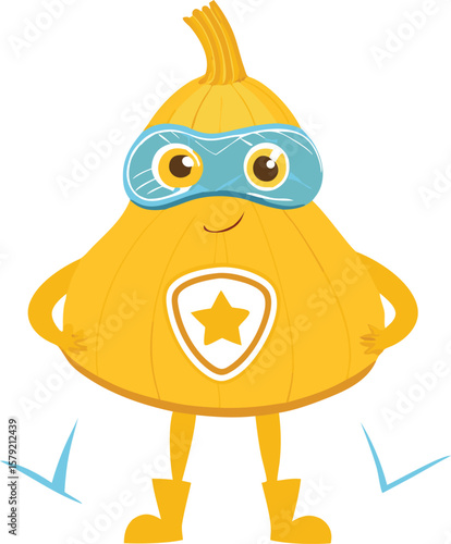 Cute Super Onion Cartoon Character Illustration