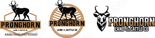 Pronghorn Farm Logo Vector Art
