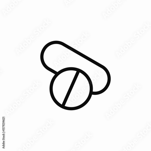 capsule tablet icon sign vector