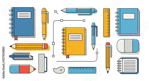 Pens, Notebooks, and Tools in a Minimalist Design