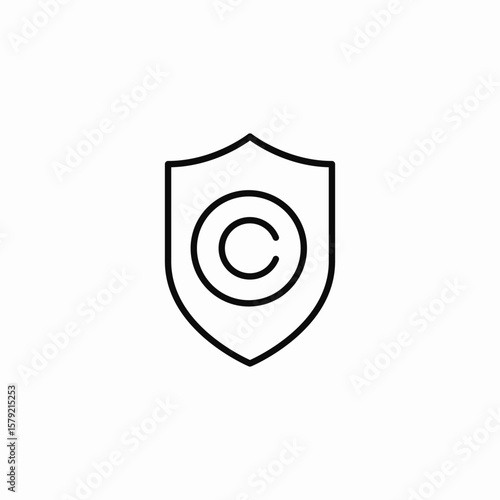 creative right copywrite icon sign vector