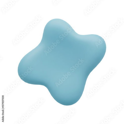 Abstract Blue Blob Shape with Smooth Edges and Soft Texture. Blob PNG Transparent Background