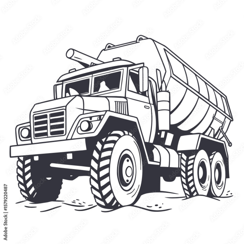 Naklejka premium dump truck vector illustration isolated