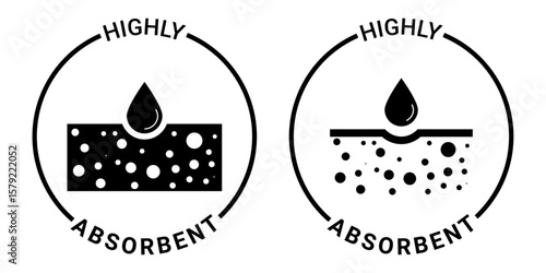 Highly Absorbent Product Icons with Water Drop and Pore Layer Design