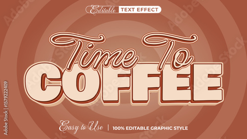 Vintage Coffee Time: A stylish graphic design, with the phrase 'Time to Coffee' beautifully presented in an elegant, vintage aesthetic, beckoning viewers to pause and savor the moment.