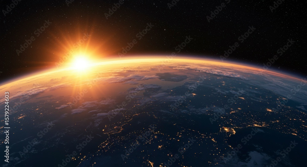 Obraz premium Earth sunrise from space (2)